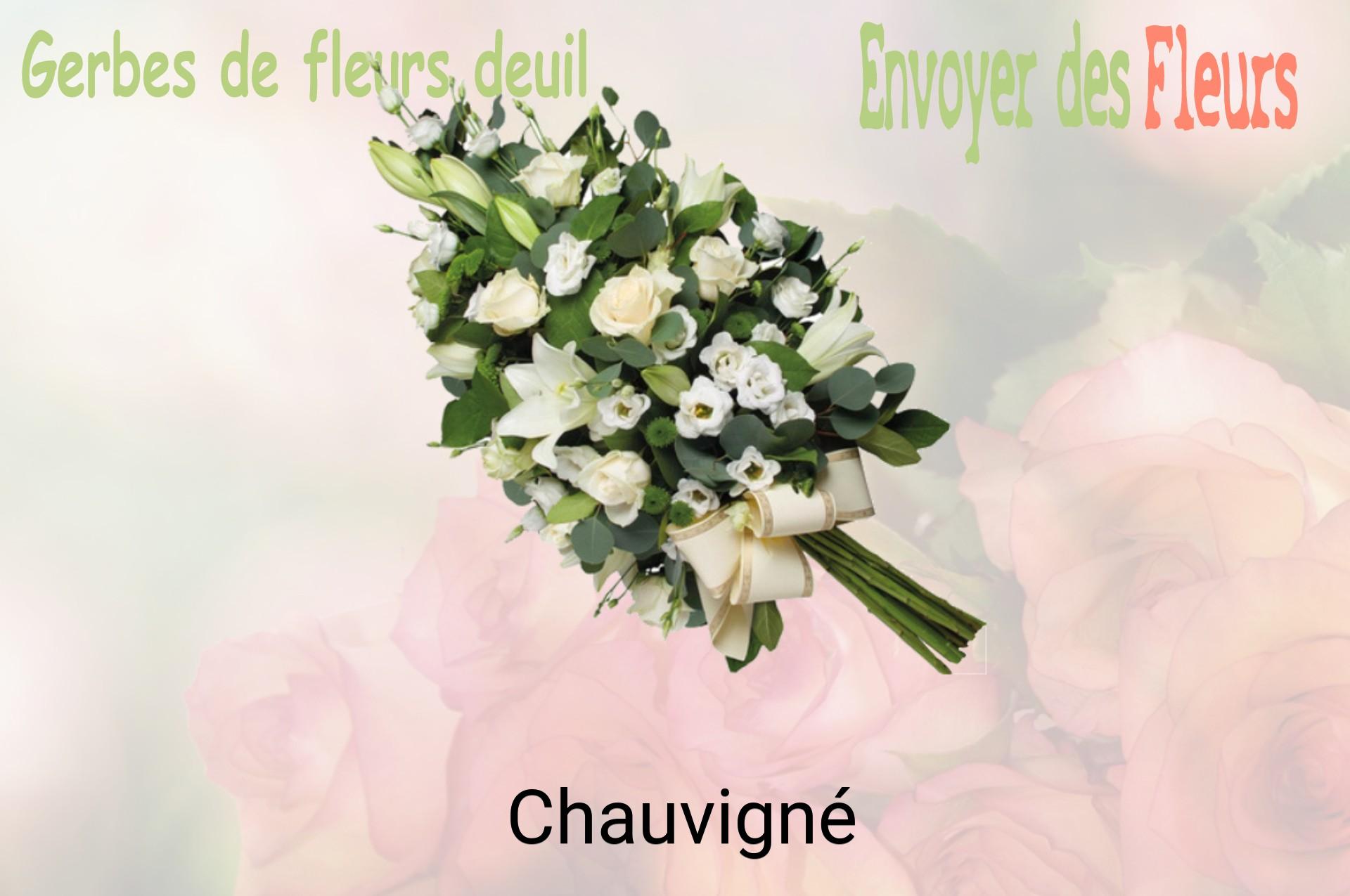 Gerbe de fleurs de deuil livrée à Chauvigné